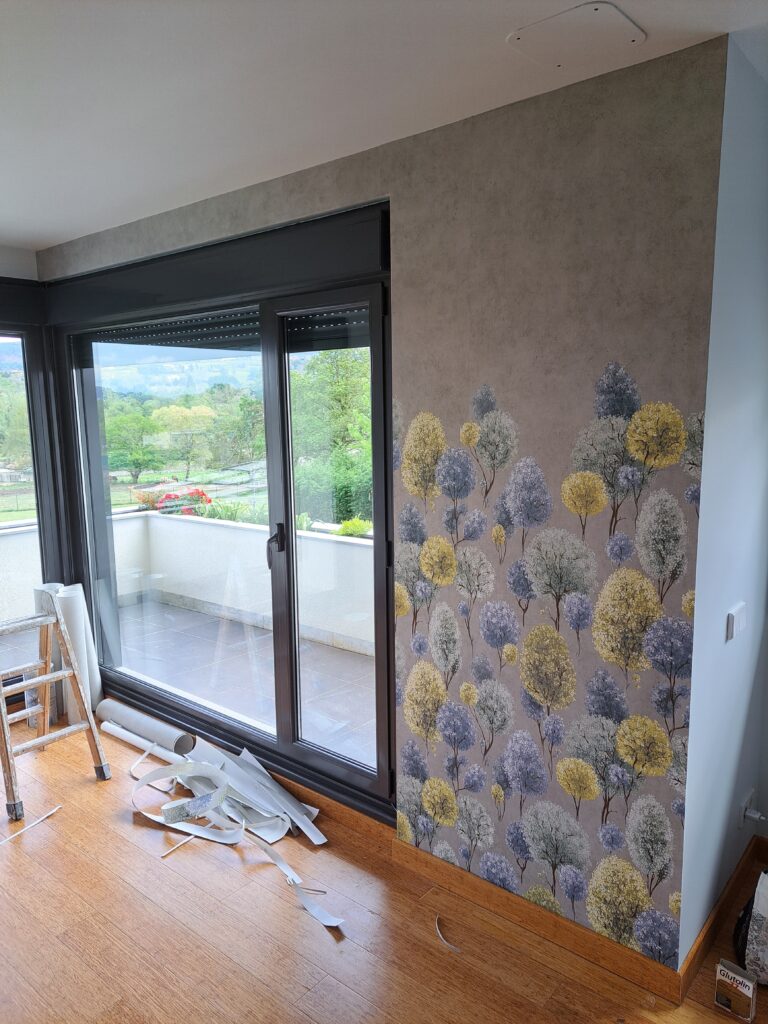 Papel pintado decorativo pared dormitorio